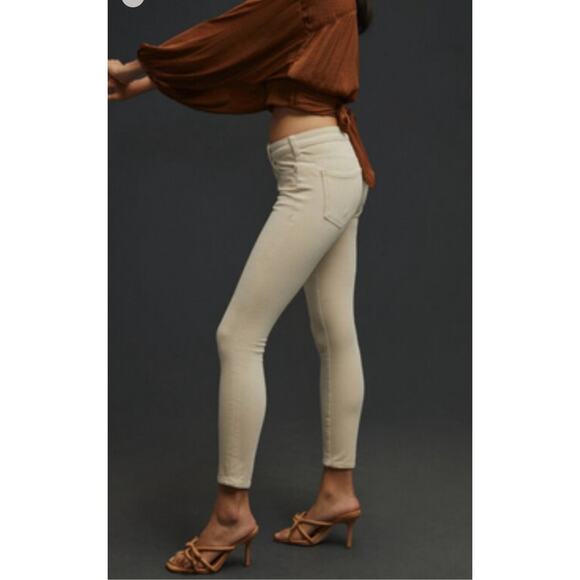 Pilcro by Anthropologie High-Rise Skinny Ivory Corduroy Pants Size 27 Minimalist - Picture 2 of 14
